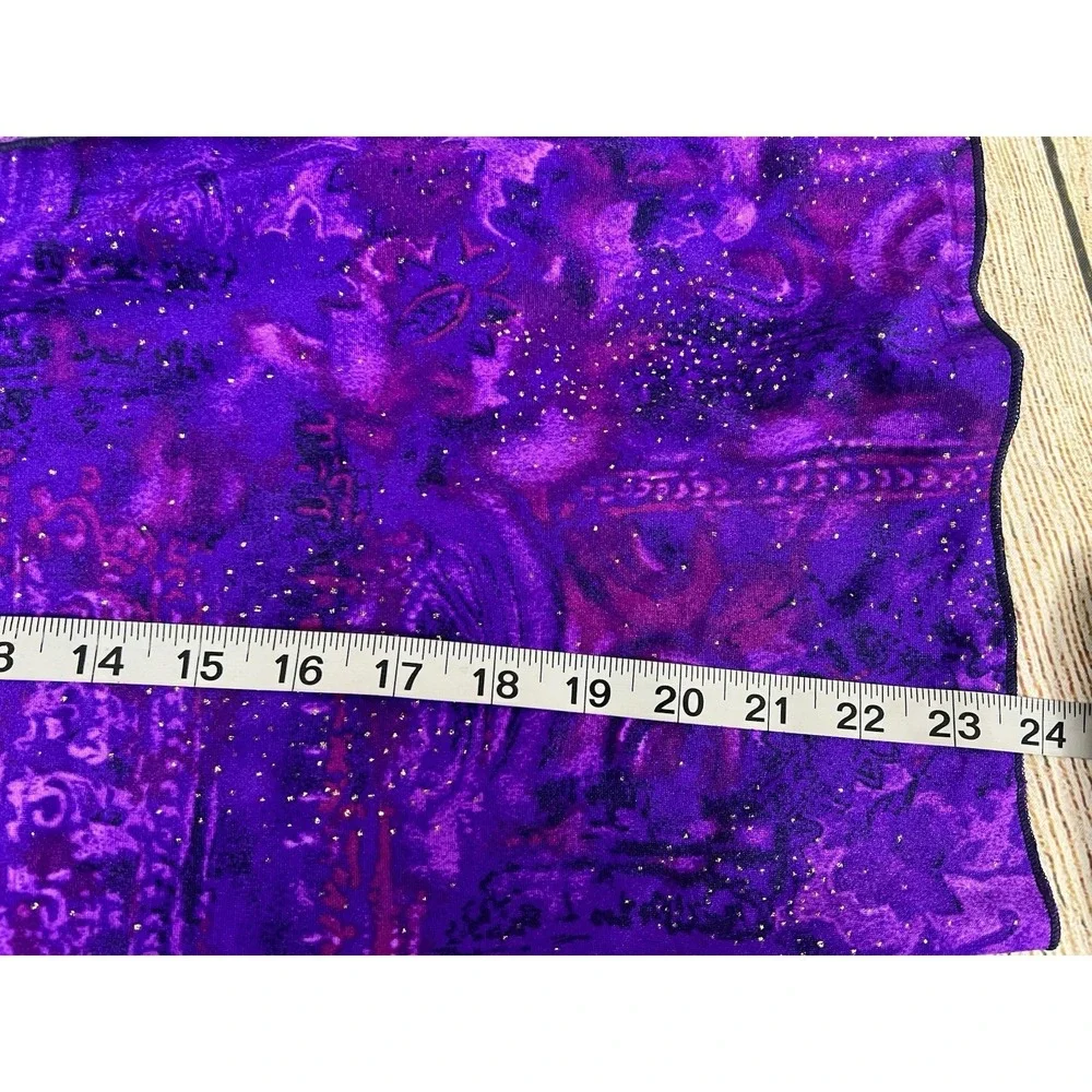 Vtg 90s Jantzen 3pc Swim Set Wrap‎ Skirt 10 Purple Galaxy High Waist Bikini USA